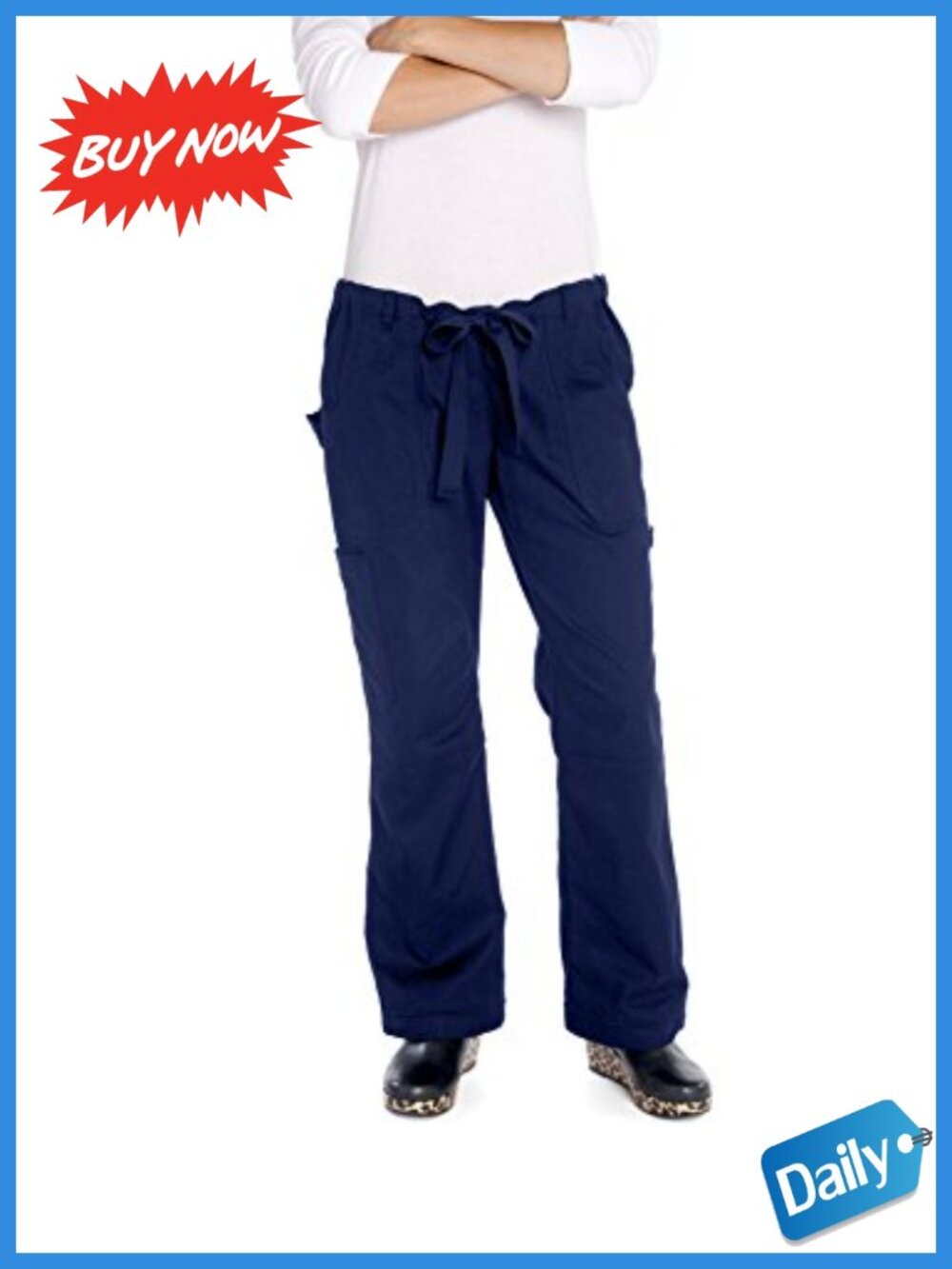Lindsey Cargo Scrub Pants Low Rise Drawstring Medical Nursing